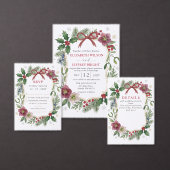 Botanische Bloemige Winter Kerst Huwelijk Etiket (Personaliseer de collectie van deze zelfstandige maker.)