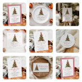 Red Bow Traditional Tree Christmas Party Kaart