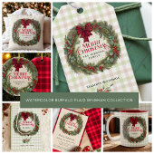Rustieke Red Plaid Greenery Boerderij Kerstmis Kaart