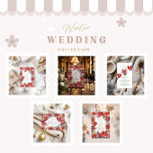 Rode Kardinaal Kerstbruiloft Save The Date