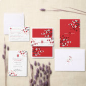Cherry Blossom & Double Happiness Chinese Wedding Gastenboek (Personaliseer de collectie van deze zelfstandige maker.)
