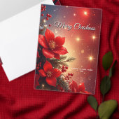Red Christmas Floral Holiday Gift Box Bedankdoosjes (Personaliseer de collectie van deze zelfstandige maker.)