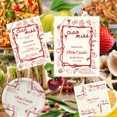 Red & Cream Ciao Miss Italian Bridal Shower  Servet