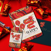 Dragon 2024 Gold Chinees Nieuwjaar Vakantie Sparkling Wijnetiket