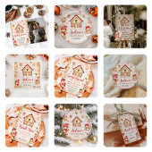 Red Gingerbread House Christmas Baby Shower Kaart