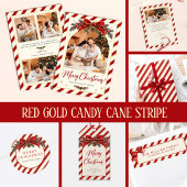 Rode Gouden Candy Cane Streep Etiket