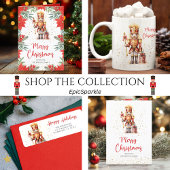 Rood Goud Notenkraker Kerstfeest Kaart