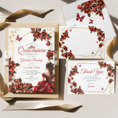 Rode Gouden Tiara Rozen Quinceañera Programma