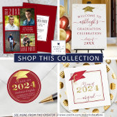 Zwart en goud AFSTUDEERDER | Bewerkbaar rood | Afg Servet