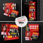 Rood Haar & Beauty Salon Braider Haarstylist Pruik Visitekaartje