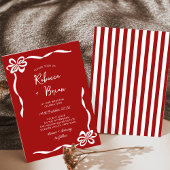 Rood & Wit Hand Getrokken Boog Huwelijk Cadeaulabel