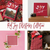 Red Christmas Joy Canvas tas