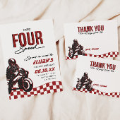 Jongens Motorcross Rode Dirt Bike Verjaardag Papieren Bordje