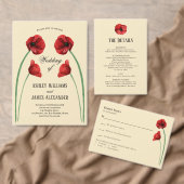 Rode Klaproos Wilde Bloem Bruiloft Retouradres Etiket (Personaliseer de collectie van deze zelfstandige maker.)