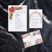 Burgundy Bouquet met Marmer Wedding Program (Personaliseer de collectie van deze zelfstandige maker.)