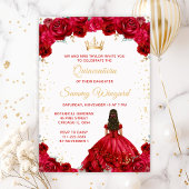Rode prinses Quinceañera is jarig Cadeaulabel
