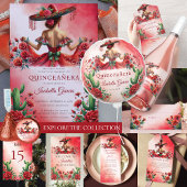 Quinceañera Rood Groen Mexicaanse Stijl RSVP All In One Uitnodiging