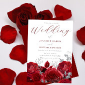 Prachtige rode rozen & zilveren bruiloft of Quince Kaart