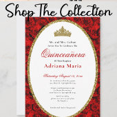 Elegante rode rozen Quinceanera servetten