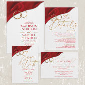 Red Velvet Wedding Invitation Kaart
