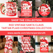 Rode Vintage Kerstman Vrolijk Kerstspandoek Wandkleed