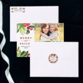 Elegant Red en Green Kerstfeestdag Soiree Kaart