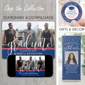 Afstuderen Dank u Elegant Red White en Blue Ronde Sticker