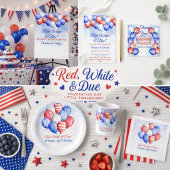 Rood Wit & Onafhankelijk Viering Babyshower Papieren Bordje