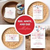 Rode Witte & Komende Baby Shower Uitnodiging