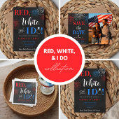 Red White & I Do 4th of July Wedding Invitation Kaart