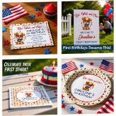Star Spangled Puppy 1st Birthday Servet