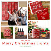 Eenvoudige Elegante Rode Witte Vrolijke Kerstmisli Schort