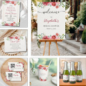 Red wildflowers Bridal Shower Servet