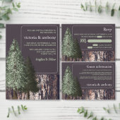 Redwoods & Bark, Rustieke bruiloft Drieluik Uitnodiging (Personaliseer de collectie van deze zelfstandige maker.)