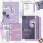 Geraffineerde lijnen Geometric Wedding Violet ID98 All In One Uitnodiging