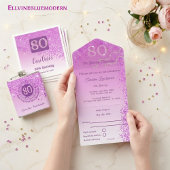 Glanzende Roze Glitter, 80ste Verjaardag Bedankt