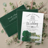 Elegant Long-Stemmed Emerald Green Roos Wedding RSVP Kaartje (Personaliseer deze collectie van deze onafhankelijke maker. Test)