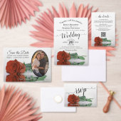 Elegante Rust Sinaasappel Roos Trouwkalender & Fot Save The Date (Personaliseer de collectie van deze zelfstandige maker.)