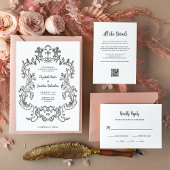 Regal Zwart en Wit |  barok Lijst Kaart