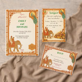 Regal Indian Wedding Menu Card | Gold & Saffron (Personaliseer de collectie van deze zelfstandige maker.)