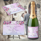 Regal Monogram Shield & Floral Wedding Sticker