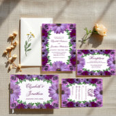 Regal Paars Floral Birthday Kaart