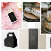 Zwart & Goud Elegant de nacht voor bruiloft Bedankdoosjes