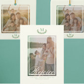 Classic Christmas family monogram return address Etiket