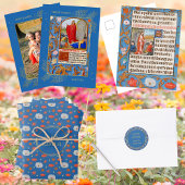 Spring Blue Floral Pattern Christelijk Happy Easte Inpakpapier Vel