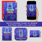 Bedankt Retro Arcade Power Up Gaming Verjaardag