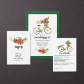 Retro Fiets Kerstboom Bruiloft Bedankkaart (Personaliseer de collectie van deze zelfstandige maker.)
