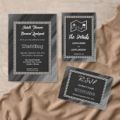 Retro Zwart & Witte Parels & Kaart (Personaliseer de collectie van deze zelfstandige maker.)