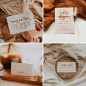 Boho Baby shower uitnodiging, terracotta douche Kaart