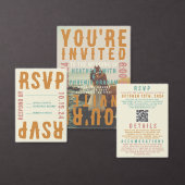 Retro Vet Heldere Typografie Foto Bruiloft Wijn Etiket (Personaliseer de collectie van deze zelfstandige maker.)